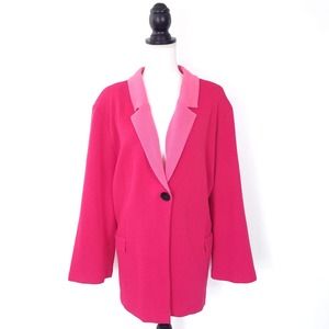 Misook Pink, Fuscia Blazer with Bold Collar